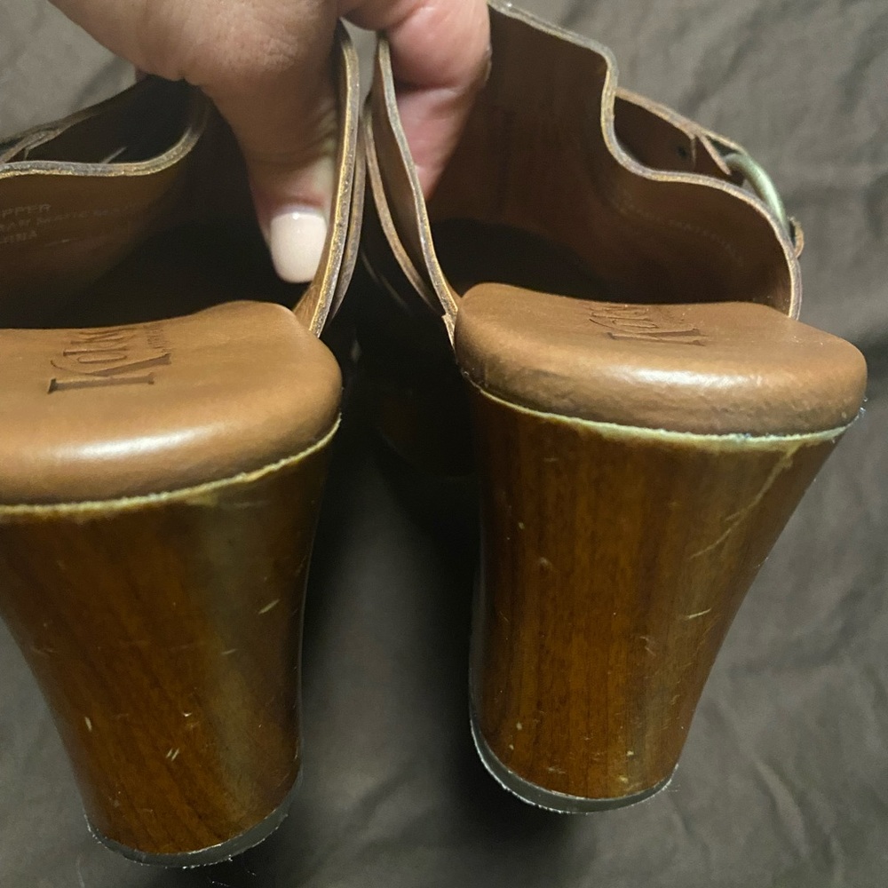 Kirk s Ease Leather Wooded Heel Mules - Picture 8 of 9